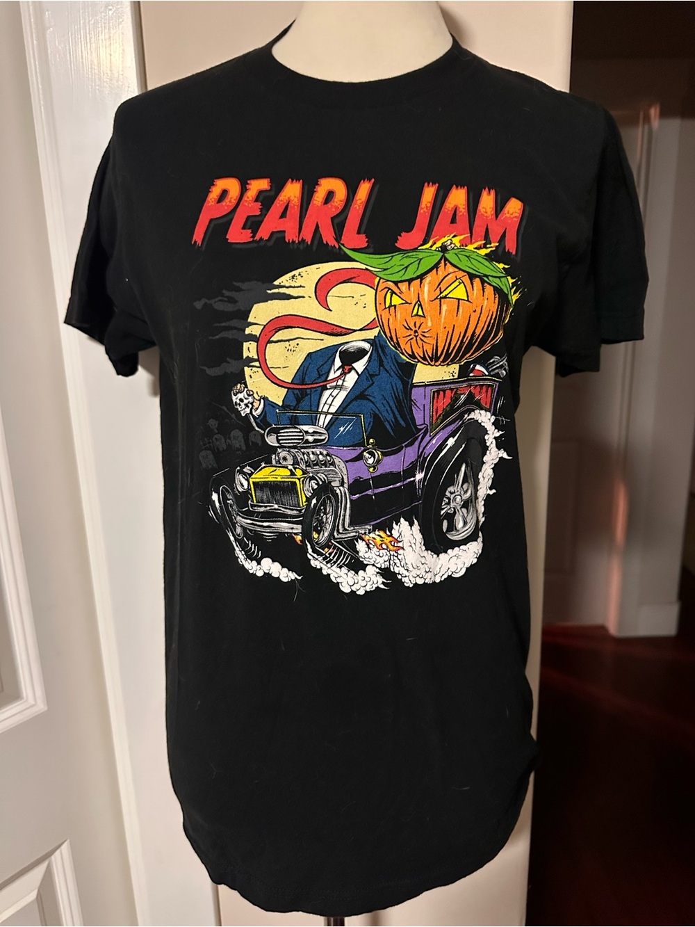 Pearl Jam 2020 Halloween T-Shirt Hot Rod Pumpkin Head Deadstock Size M New